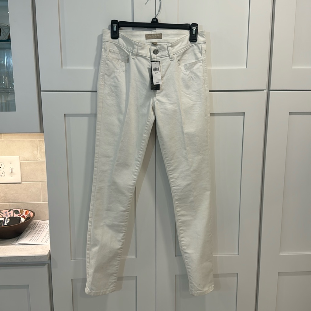 Womens Banana Republic Distressed White Jeans Brand New